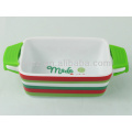 mini-bakeware de cerâmica personalizada retangular